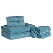BNM Egyptian Cotton Luxury 8 Piece Towel Set, Sapphire