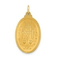 thumbnail image 3 of Finest Gold 14K Yellow Gold Solid Polished Satin Medium Oval Miraculous Medal Pendant, 3 of 4