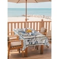 thumbnail image 2 of Outdoor Tablecloth with Umbrella Hole for Patio/Picnic/Party/Camping, Texas Star Navy Blue Waterproof Table Cloth Rectangle Table Cover Washable, Farmhouse Vintage Art Wooden (60"x 84"), 2 of 8