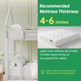 thumbnail image 4 of Bunk Bed Twin Over Twin, Metal Twin Size House Bed with Ladder & Slider, Full Size House Bunk Bed Frame for Bedroom, Convertible Design, No Box Spring Needed, White, 4 of 8