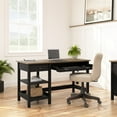 thumbnail image 4 of Bush Furniture Mayfield 54W Computer Desk with Shelves in Vintage Black and Reclaimed Pine, 4 of 12