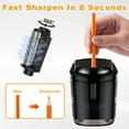 thumbnail image 6 of JILoffice Heavy-Duty Electric Pencil Sharpener, Helical Blade Pencil Sharpener, Auto Stop Pencil Sharpener for No.2/Colored Pencils(6-8mm), Plug In Pencil Sharpener for Home, Office, Teacher, Black, 6 of 8