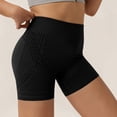 thumbnail image 3 of Womens Biker Shorts High Waist Booty Lifting Compression Athletic Shorts Black, 3 of 4