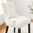 thumbnail image 4 of Side Dining Chair, Nailhead, Set of 2, White, Velvet, Modern Contemporary, Kitchen Room Cafe Bistro Restaurant Hospitality, 4 of 9