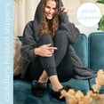 thumbnail image 3 of Hello Mello Cuddlers Heated Slippers Feet Warmers Shoes, Black Small/Medium (Women's), 3 of 7