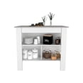 thumbnail image 4 of FM FURNITURE Brooklyn 3-Shelf Engineered Wood Kitchen Island White / Ibiza, 4 of 7