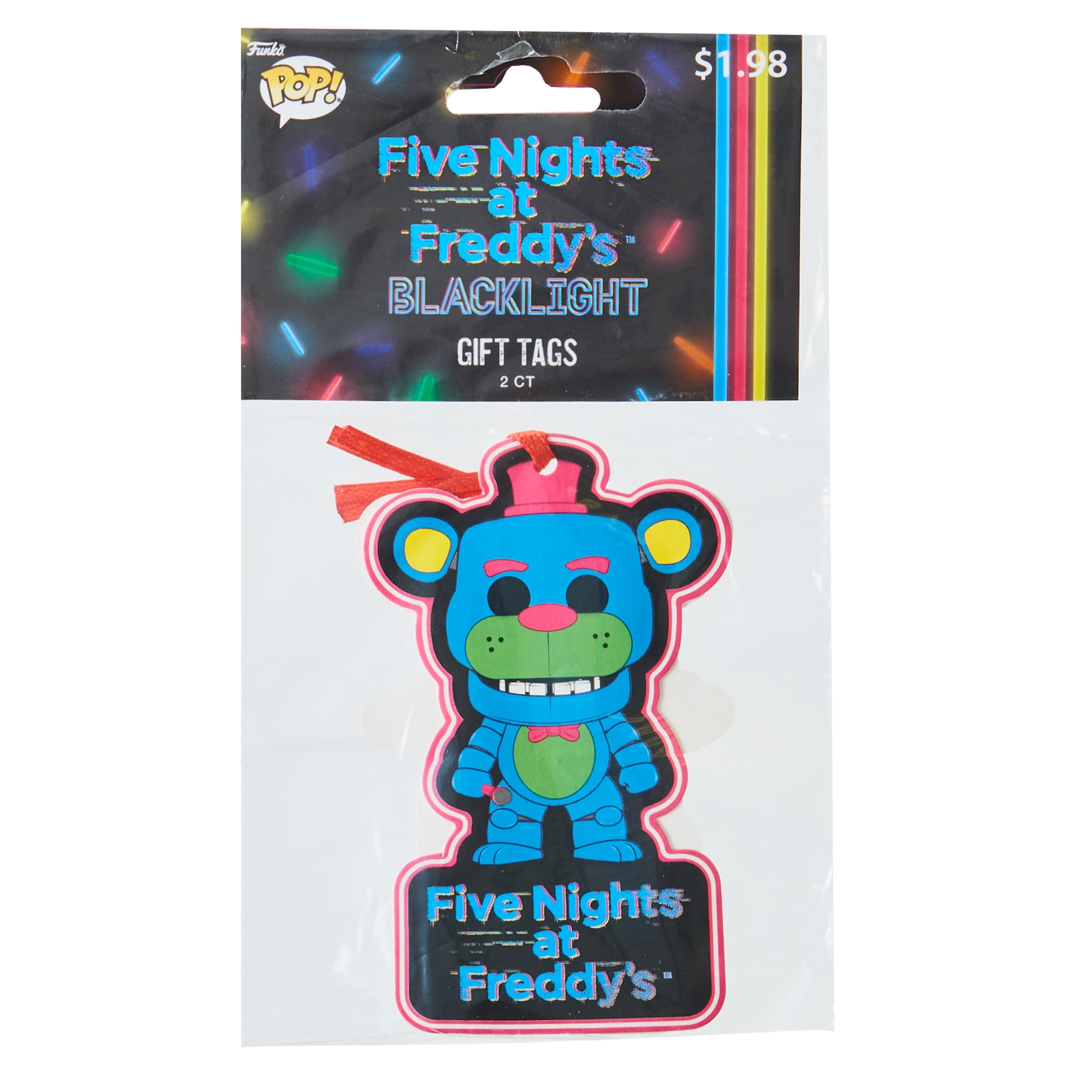 Funko Pop Seasonal Five Nights at Freddies Gift Tags, Fan Favorites, 2 Count Christmas Tags, Black Light Ready