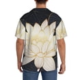 thumbnail image 3 of Sikiie Golden Lotus Men's Cuban Shirt, Hawaiian Shirts, Business Casual Button Down Shirts, Short Sleeve Shirt-X-Large, 3 of 5