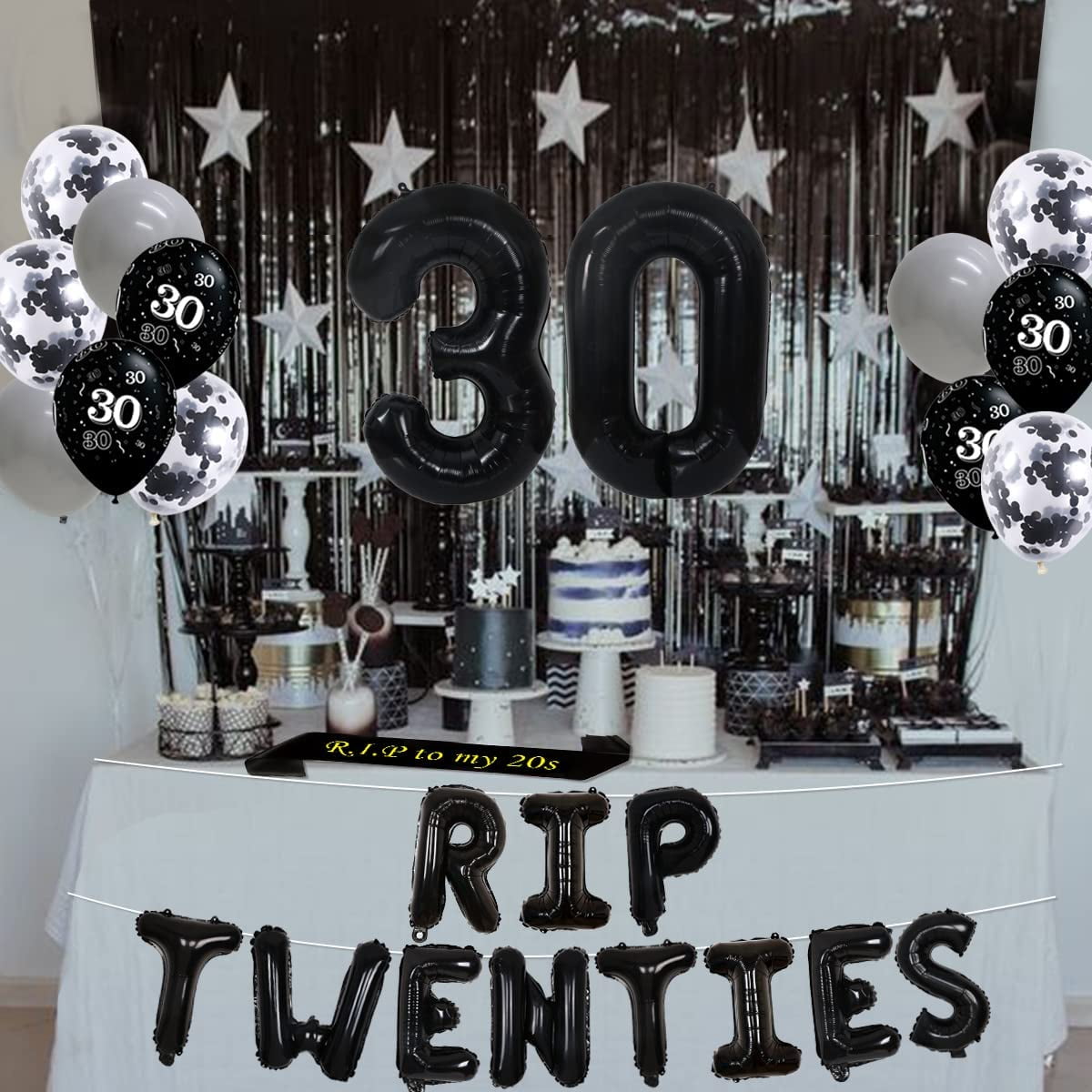 Rip Twenties Birthday Balloons 30th Birthday Party Supplies - Temu