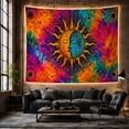 thumbnail image 6 of Split Sun and Moon Celestial Face with Vibrant Nebula Swirls, Mystical Watercolor for Space Lovers, Celestial Art Decor, Birthday Gift, Tapestry Wall Hanging for Bedroom and Living Room, 6 of 7