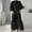 Black, variant on Babysbule Dresses For Women Stylish Ladies Round Neck Loose Three Quarter Sleeve Solid Ankle-Dress Long Dress
