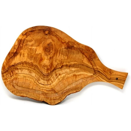 

Handcrafted Olive Wood Rustic Cutting Board With Handle Wooden Board (14 )