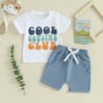 thumbnail image 2 of Bagilaanoe 2pcs Toddler Baby Boy Shorts Set Short Sleeve Letter Print T Shirt Tops + Shorts 3M 6M 12M 18M 24M 3T Kids Casual Summer Clothes, 2 of 8