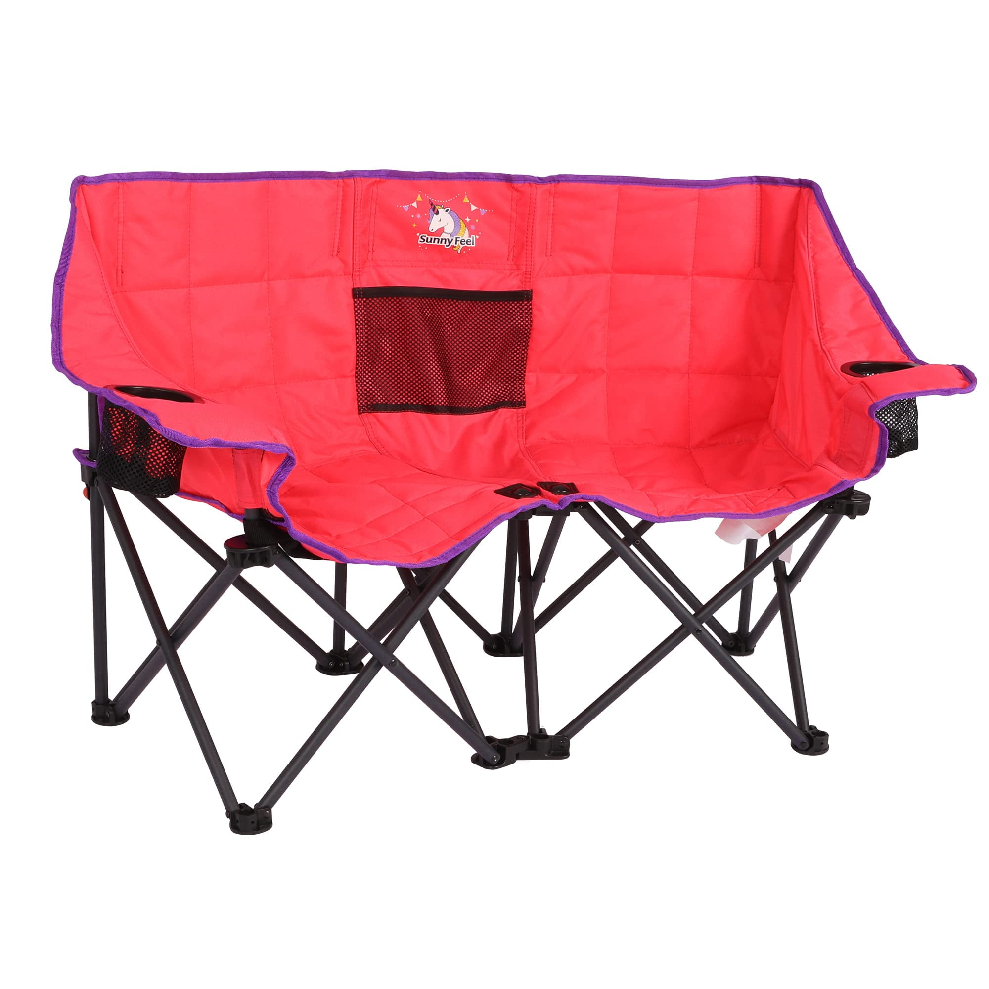 SunnyFeel Kids Folding Double Camping Chair, Portable Camp Loveseat