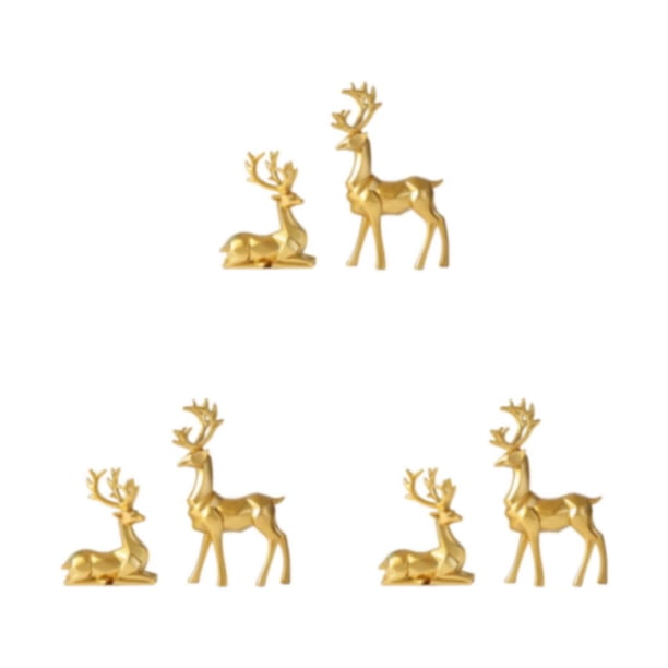 Estatua de ciervo hecha a mano Cateissary 2 unids/set para decoración elegante ornamento oro