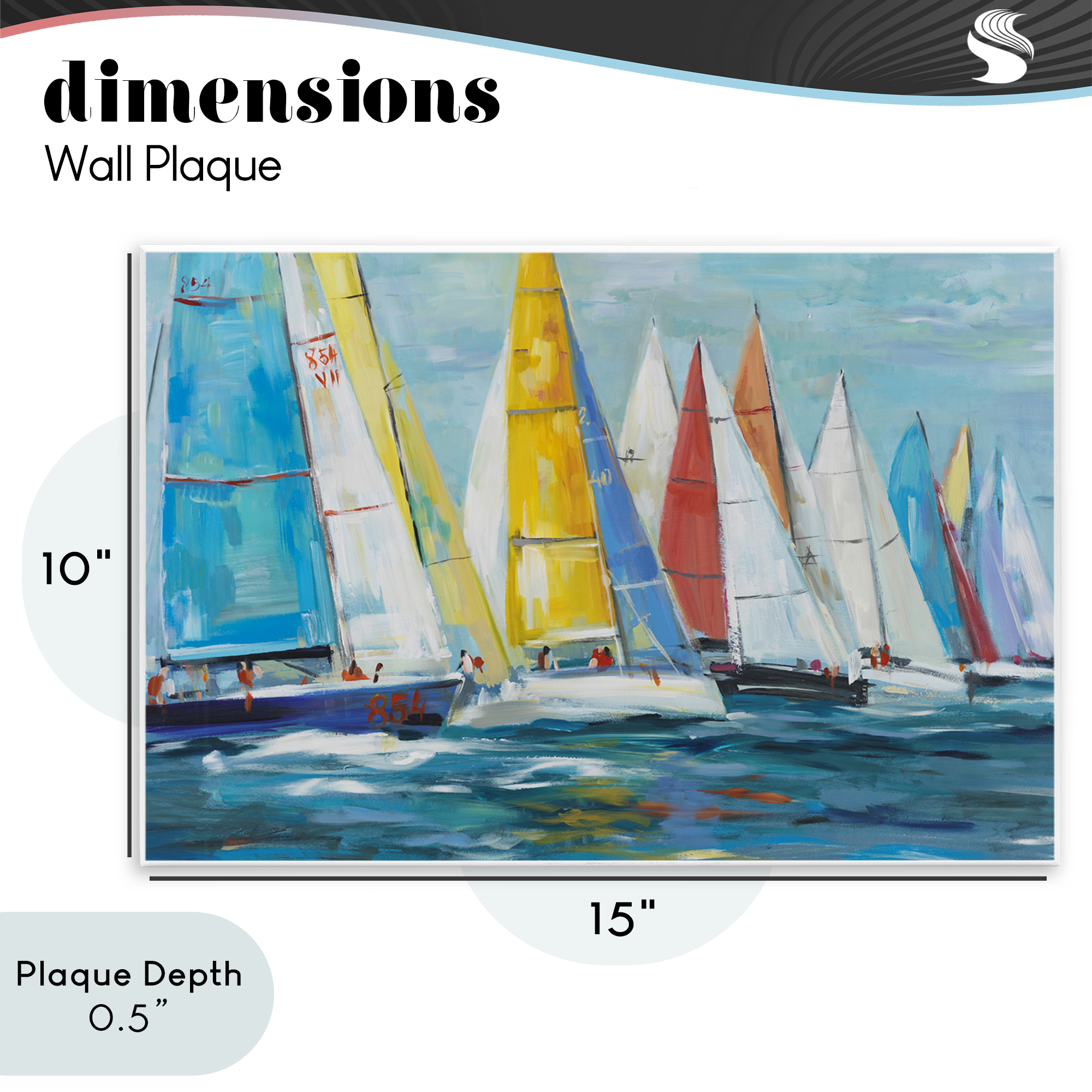 Stupell Industries Colorful Sails Coastal Scene Wall Plaque Art, design by Lorenzo Collective