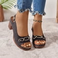 thumbnail image 2 of LOVZFMLL Women's Sandals Chunky Block Heels Fashion Open Toe Summer Casual Outdoor Walking Sandals with Adjustable Buckle Black 5.5, 2 of 8