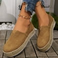 thumbnail image 2 of Leopard Espadrille Platform Slip on Loafers for Women 2025 Beach Casual Fall Suede Walking Flat Shoes, 2 of 7