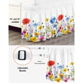 thumbnail image 3 of Pastoral Flowers Bed Skirt Queen Size 16" Drop Colorful Floral Daisy Leaves Watercolor Ruffled Wrap Around Bed Skirts Adjustable Elastic Bedskirt Dust Ruffle for Queen Size Bed, 3 of 7