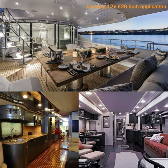 12V LED Light Bulb 7W 630Lm 10-30V E26 Base 2700K Warm White, 40-60W Equivalent, 6 Pack for , RV, Marine, Landscape Lighting