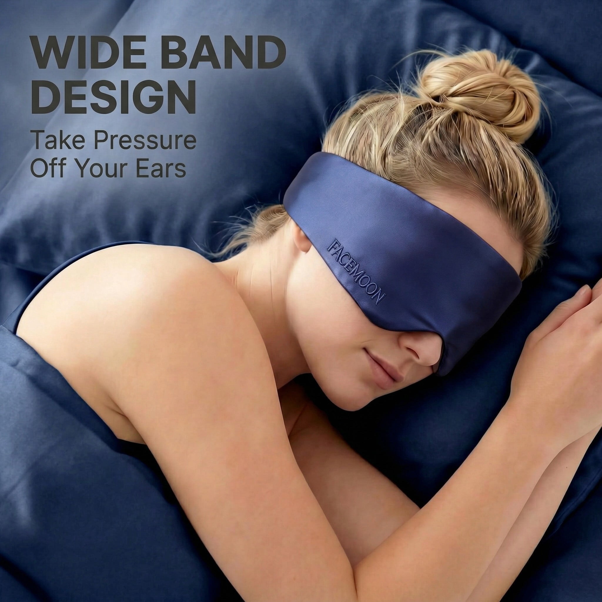 FACEMOON 23 Momme Mulberry Silk Sleep Eye Mask, Ultra‑Soft Comfort, Light‑Blocking Design