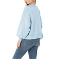 thumbnail image 3 of Womens Balloon Sleeve Crew Neck Pullover Short Sweatshirt, 3 of 4