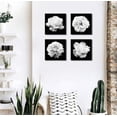 thumbnail image 2 of Flowers Wall Art Bathroom Wall Decor Abstract Botanical Picture Contemporary Wall Art Prints Bedroom Living Room Kitchen Office Home Decor Modern Black Flower Canvas Artwork 12" x 12" x 4 Pieces, 2 of 6