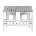 thumbnail image 5 of House Loft Bed, Twin Size Wooden Bed Frame with Widened Ladder, Playhouse Low Loft Bed for Kids Boys Girls, White, 5 of 7