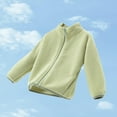 thumbnail image 2 of Lenpel Girls Boys' Fleece Jackets Toddler Baby Long Sleeve Mock Neck Zip up Plush Warm Jackets Fuzzy Outwear Coats with Pockets(Mint Green,5-6 Years), 2 of 7