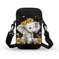 thumbnail image 2 of XYZCANDO Elephant Sunflower Mini Crossbody Bag for Teen Girls Cellphone Purse for Travel Shop Work Portable Phone Wallet Shoulder Handbag Small Messenger Bags Trendy Cross Body Purse Money Bag Black, 2 of 7
