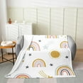 thumbnail image 2 of Girls Rainbow Blanket 40x50,Sun and Stars Throw Blanket for Kids Boys Children,Cartoon Style Cloud Fleece Blanket Living Room Decor,Girly Kawaii Colorful Flannel Blanket Lightweight, 2 of 5