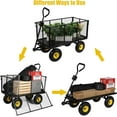thumbnail image 4 of REDCAMP Oversized Steel Dump Garden Carts on Wheels, 700lbs Heavy Duty Pullable Utility Garden Wagon Carts with Removable Sides and 10 inch Wheels for Outdoor Patio Landscape with Cart Liner, Black, 4 of 8