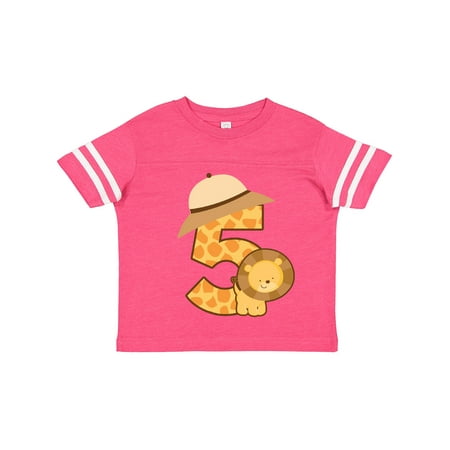 

Inktastic 5th Birthday Jungle 5 Year Old Safari Gift Toddler Boy Girl T-Shirt