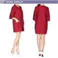 thumbnail image 2 of Toptie Barber Haircut Cape Apron Hair Grooming Smock Jacket with Pockets, Waterproof Nail SPA Salon Gown-Red, 2 of 7