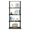thumbnail image 4 of Furinno 23.6 W x 11.6 D x 57.4 H 5-Shelf Decorative Shelves, Brown and Black, 4 of 6