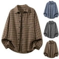 thumbnail image 4 of JSheng Shirts for Men Fashionable Plaid Casual Button Long Sleeve Turndown Collar Blouse Shirt Coffee L, 4 of 4