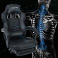 thumbnail image 4 of ELECWISH Racing Style Reclining Gaming Office Chair Ergonomic with Footrest and Massage Lumbar Pillow,Swivel Height Adjustable PU Leather Video Gaming Chair(Black)), 4 of 13