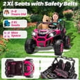 thumbnail image 4 of Joyracer 4WD 24V Ride on Toys Car w/ 2 XL Seater Remote Control, Electric UTV w/ 4*200W Motor, Power Car Wheels, LED Lights, Spring Suspension, 3 Speeds, Bluetooth Music, Pink, 4 of 9