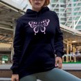 thumbnail image 2 of Lilac Butterfly Merch Gift, Navy Blue Hooded Sweatshirt or Hoodie, 3XL, 2 of 5