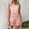 thumbnail image 2 of QGJZVUNL Women's 2 Piece Short Sets Eyelet Tank Tops High Waisted Shorts with Pockets Summer Outfits Size Xs, 2 of 9