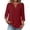 Red #004, variant on Button Down Shirts for Women 3/4 Sleeve Linen Cotton V Neck Tops Dressy Casual Loose Work Blouses Navy M