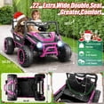thumbnail image 6 of VIBESPARK XXL 24V Ride on Toys for Big Kids Ages 3-8, Key Start Metal Frame UTV with Power Display, 7AH Ride on Cars w/ 150W Motors, Bluetooth, Volume Knob, Safety Belt, Max 5mph, Pink, 6 of 8