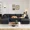 Grey, variant on 133" Modular Cloud Sectional Sofa with Chaise, U-Shaped Corduroy Fabric Couch with Cupholders and Storage, No Assembly Required, Black