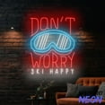 thumbnail image 4 of Handmadetneonsign Don't Worry Ski Happy Neon Sign, Skiing Led Sign, Ski Goggles Wall Art, Sport Home Wall Decor 74519, 4 of 5