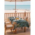thumbnail image 2 of 52x70 Inch Outdoor Tablecloth with Umbrella Hole Zipper Rectangle Ocean Seahorse Green Rectangular Tablecloths Outside Waterproof Coastal Vintage Starfish Coral Patio Table Cover for Picnic Party, 2 of 8