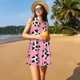 thumbnail image 3 of Disketp heart with cow para Vestido sin Mangas para Mujeres, Vestidos de Verano para Mujeres, Casual y Holgado para la Playa, 3 of 7