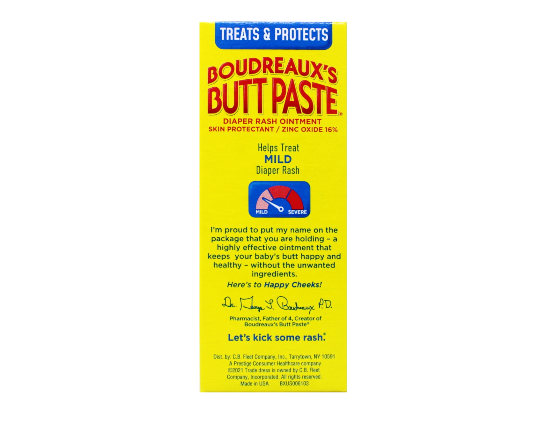 Original Boudreaux's Butt Paste Diaper Rash Ointment, 2 oz Tube (Pack of 6)