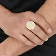 thumbnail image 2 of Floreo 10k Yellow Gold 22mm Jesus Face Two-Tone CZ Crown Men's Ring, Sizes 5 - 13, 2 of 5