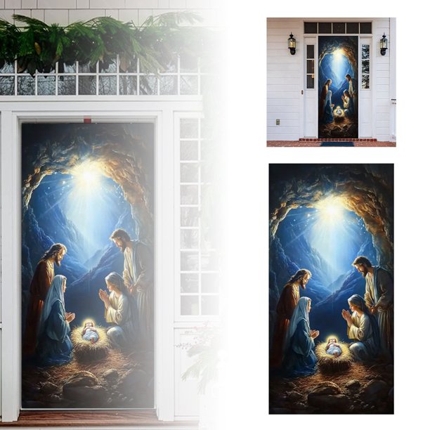 Cortina navideña para puertas Cubierta para puertas Cubierta decorativa para puertas Tapiz decorativo Cortina para puertas Tapiz para puertas Decoración para fiestas navideñas