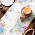 thumbnail image 4 of Table Runner - 48 Inch Long, Easter Eggs Kitchen Dining Table Runner Dresser Scarves, Country Wildflower Spring Watercolor Botanical Farmhouse Decor for Coffee Tables Wedding Party Banquet, 4 of 8